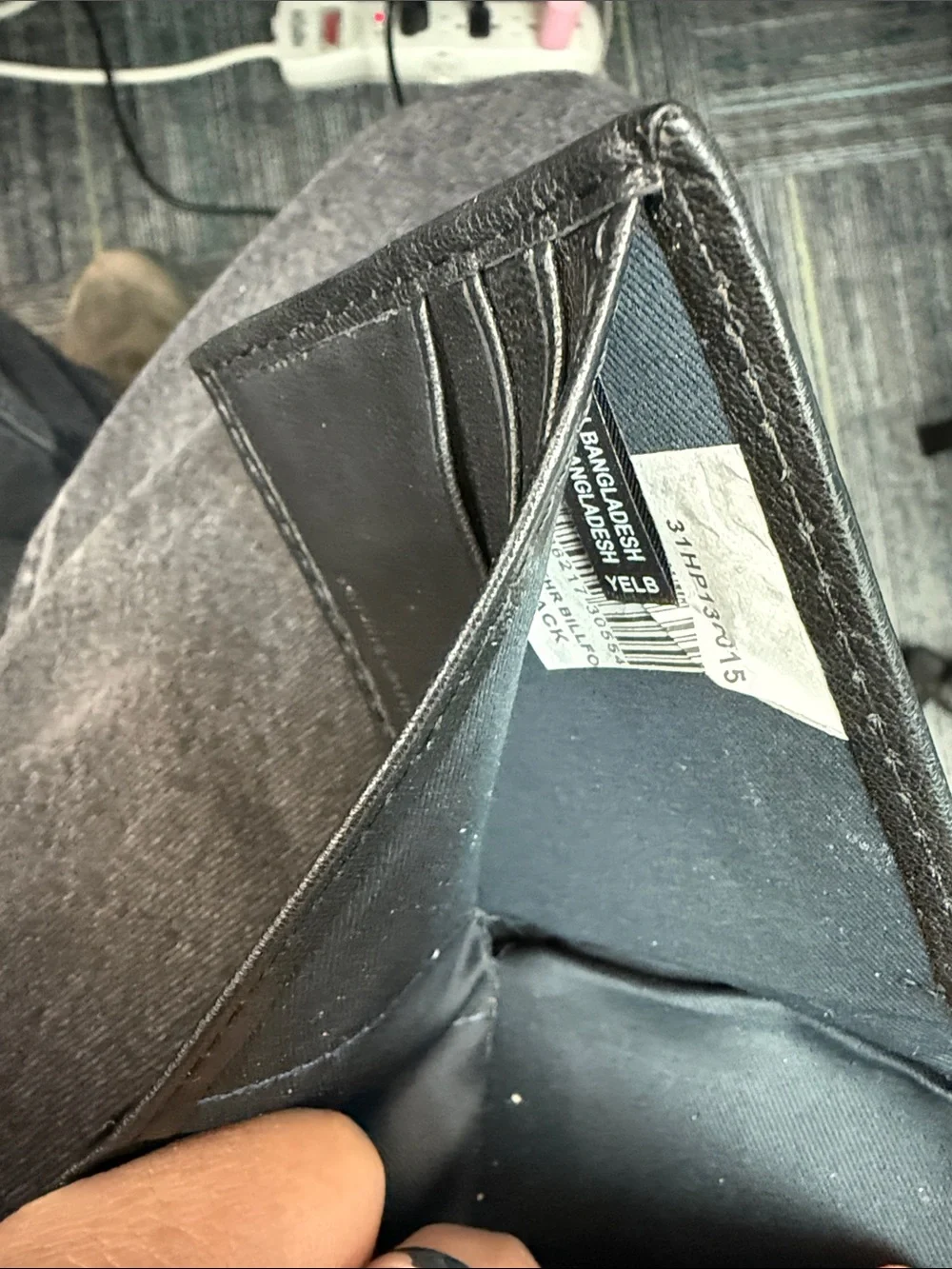 Tommy Hilfiger Black Leather Wallet with Logo Plaque